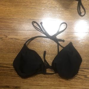 Black target string bikini top